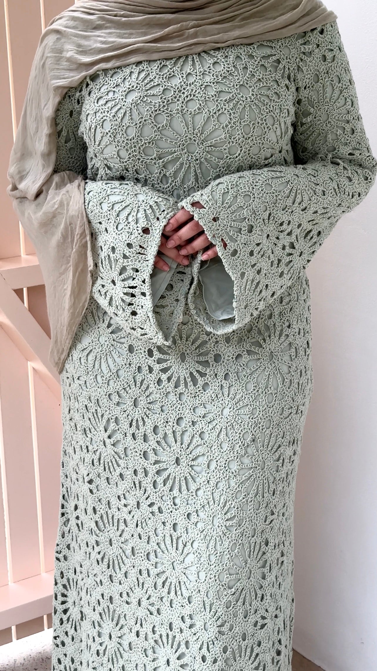 ‘ASILAH’ Crochet Dress - Sage