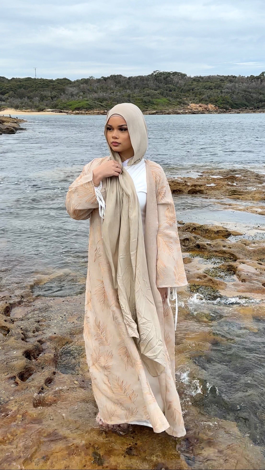 ‘REYHAN’ Open Abaya - Sand