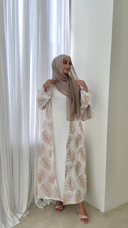 ‘REYHAN’ Open Abaya - White