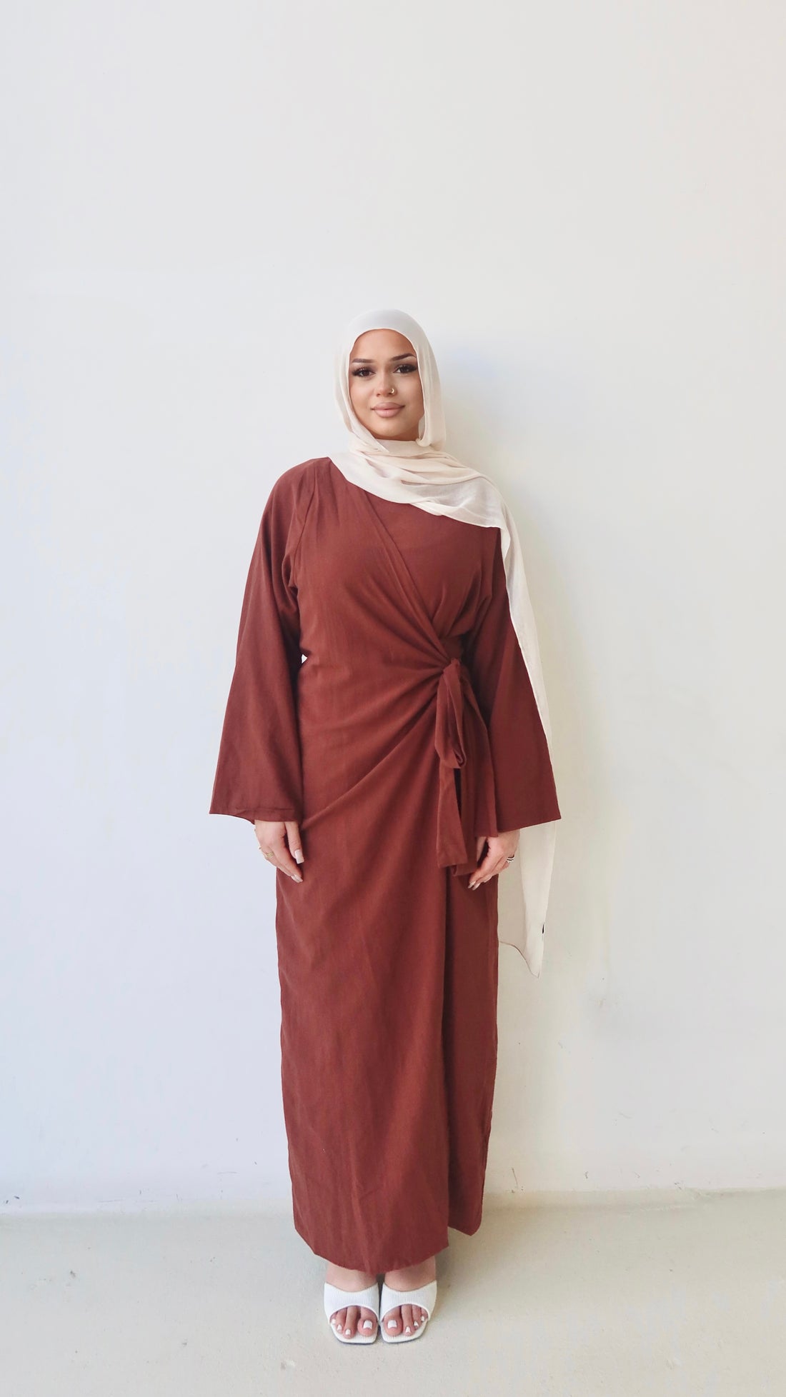 ‘DÜNYA’ Wrap Dress - Mahogany