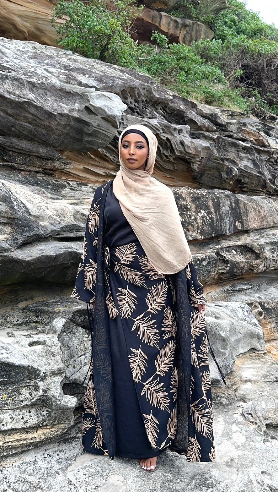 ‘REYHAN’ Open Abaya - Black