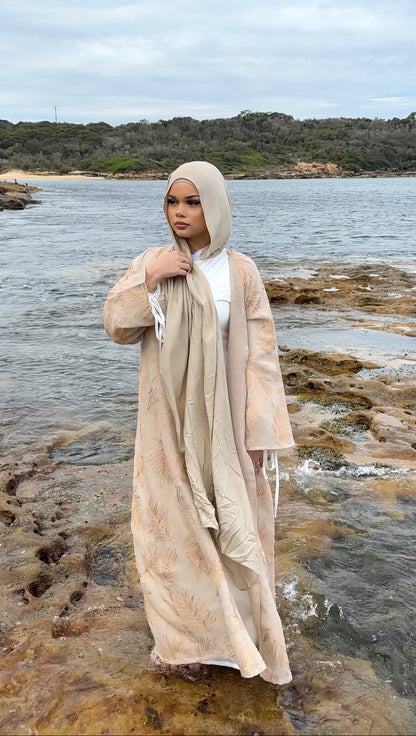 ‘REYHAN’ Open Abaya - Sand